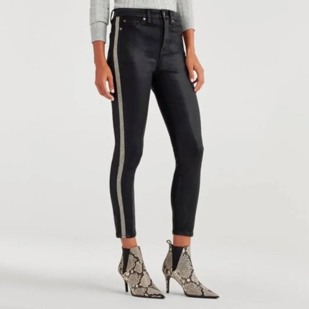 NWT 7 For All Mankind black stripe skinny jeans - Picture 3 of 13